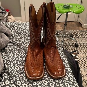 Lucchese real ostrich skin boots